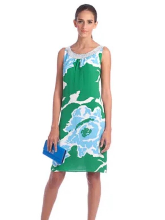 Tory Burch Dresses & Skirts - Tory Burch Green Floral Sleeveless dress resort beach silk size 8 sequin